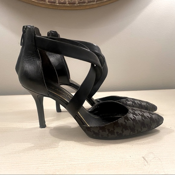 Enzo Angiolini Shoes - 2/$35 Enzo Angiolini Sexy Black Leather Houndstooth Heels Pumps 7.5 7 1/2
